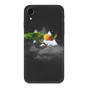 iPhone  XR Cover with Black Mountain Print